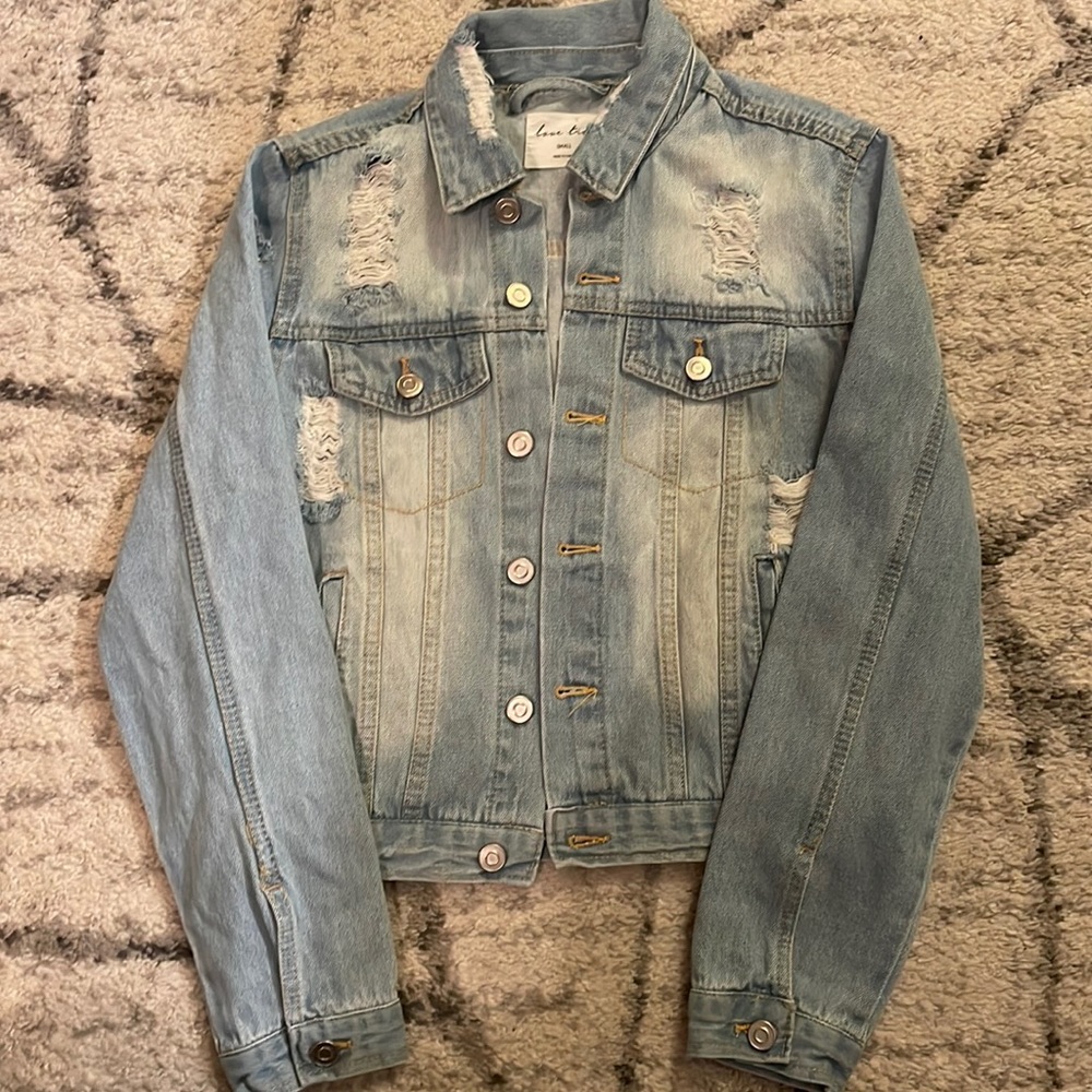 Love Tree ripped jean jacket